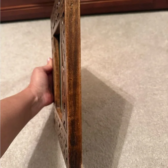 World Market wooden tabletop picture frame holds 5 x 7 pictures. Made in India - Picture 4 of 6